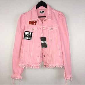 pink kiss denim jacket